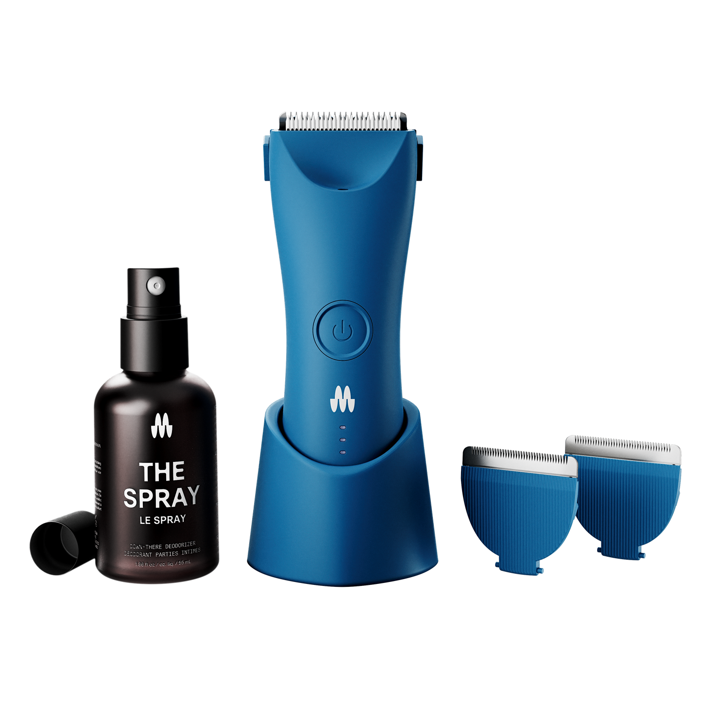 Meridian Trimmer Plus in Ocean color with replacement blades and THE SPRAY